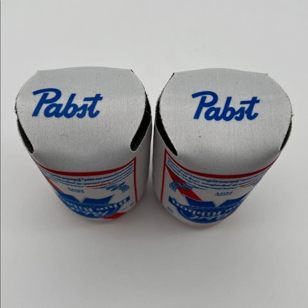 New Pabst Blue Ribbon 16oz PBR Beer Can Wrap Coolers Koozies Hughies (Set of 2)
